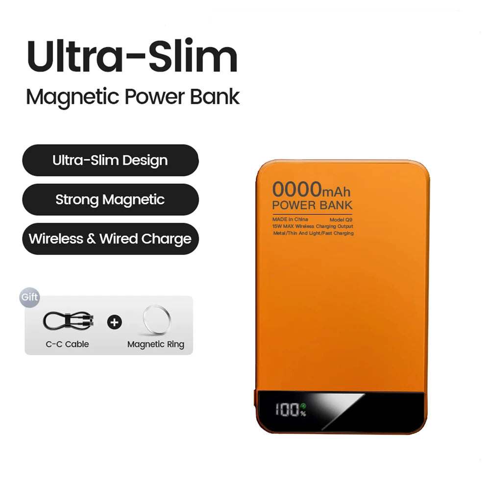 Ultra-Slim Magnetic Power Bank 10,000mAh – 20W Fast Charge